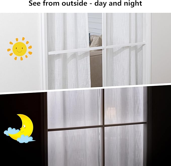 MYSKY HOME Extra Long Curtains for Living Room, Natural Curtains 108 Inch Long Light Filtering Semi Sheer Backdrop Panels Pinch Pleated Soft Cotton Fabric Boho Window Drapes, 40 x 108 in, 2 Pieces