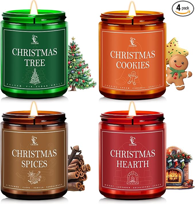 4 Packs Scented Candles for Home,Long Lasting Scented Candles Set, Aromatherapy Birthday Candles for Family, Halloween Chirtmas Gifts for Women Men Relaxing Candle