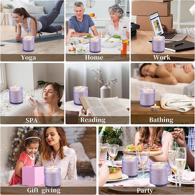 Lavender Scented Candles for Women, Mother's Gift 60 Hours Aromatherapy Candle, Soy Candles for Home Scented, Birthday Gifts Mothers Day Candle for Home