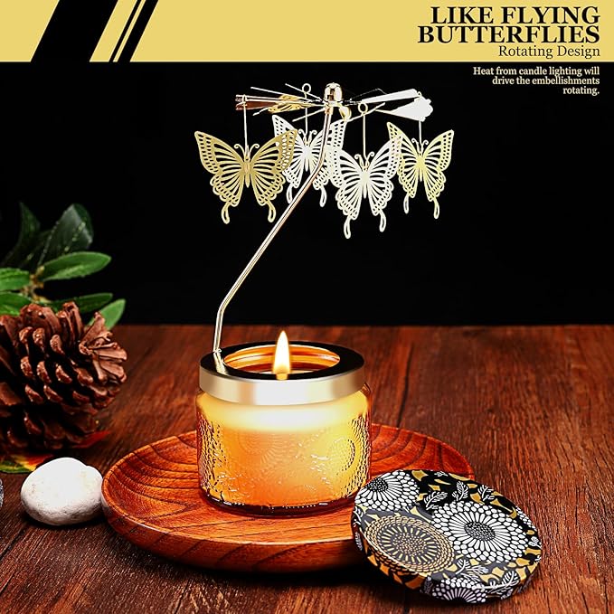 Birthday Gifts for Women, Rotatable Candle Gifts, Vanilla Cream Scented Candles Anniversary Christmas Thanksgiving, Butterfly Best Girl, Friends,Mom