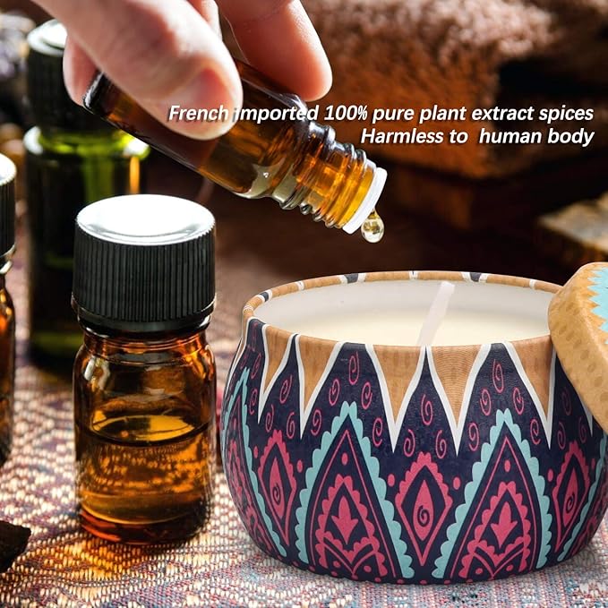 2 Pack Lavender, Sage Aromatherapy Soy Candles for Stress Relief, Relaxation - Over 50 Hours Burn Time, Home Scented, Stocking Stuffers