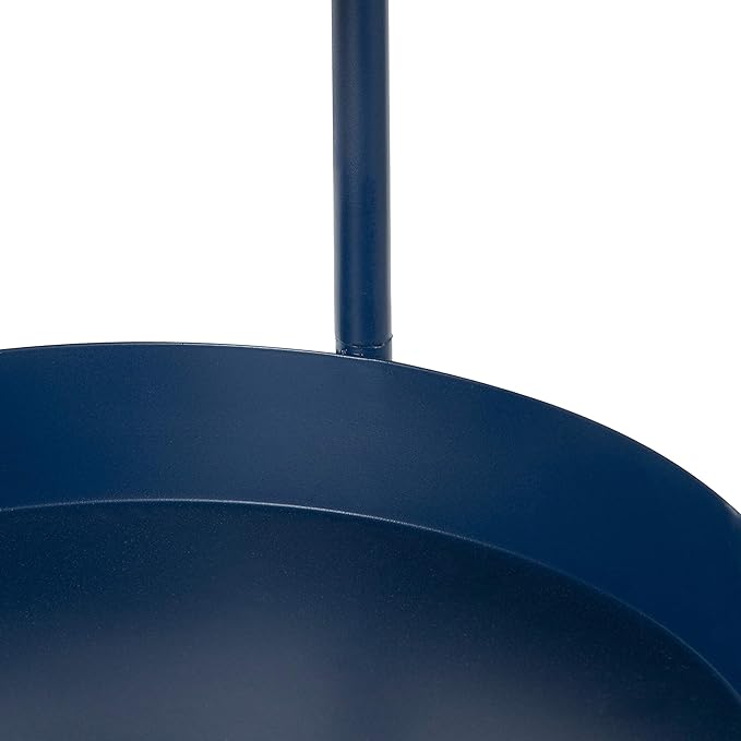 Kate and Laurel Finn Tri-Level Metal Plant Stand, 16" x 21" x 30", Navy Blue, Decorative Hinged Tray Stand Display