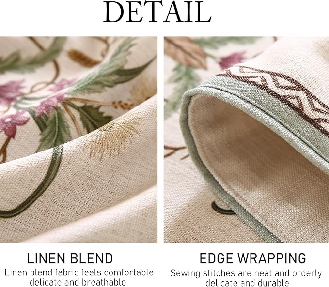 Designer French Country Linen Table Runner 87 Inches Long,Elegant Colorful Floral Pattern Table Runners for Dining Tables,Thanksgiving,Christmas,Kitchen Decor,12"*87"-Serenity F