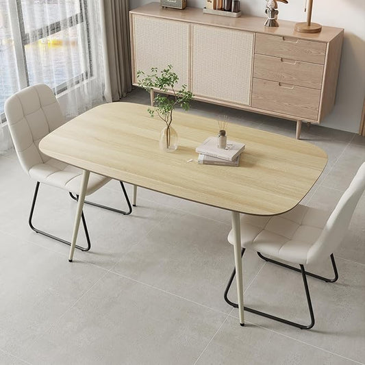 47.2'' Dining Table Set for 2,Modern Wood Dining Table,Leather Dining Chairs 2,Table and Chairs Set of 2,Ideal for Kitchen Dining Room (Cat Scratch Table + 2 White Chairs, 47.2")