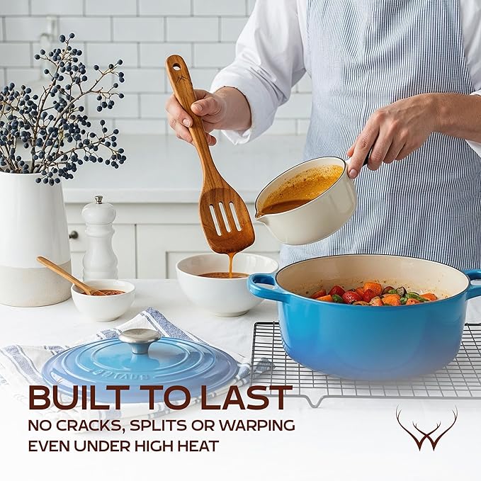 16 Pcs Teak Wooden Cooking Utensils Set – Premium Teak Wooden Utensil Set with Holder, Wooden Spoons for Cooking, Spatulas & Ladle – Durable Kitchen Utensils for Everyday Use - Cooking Utensils Set