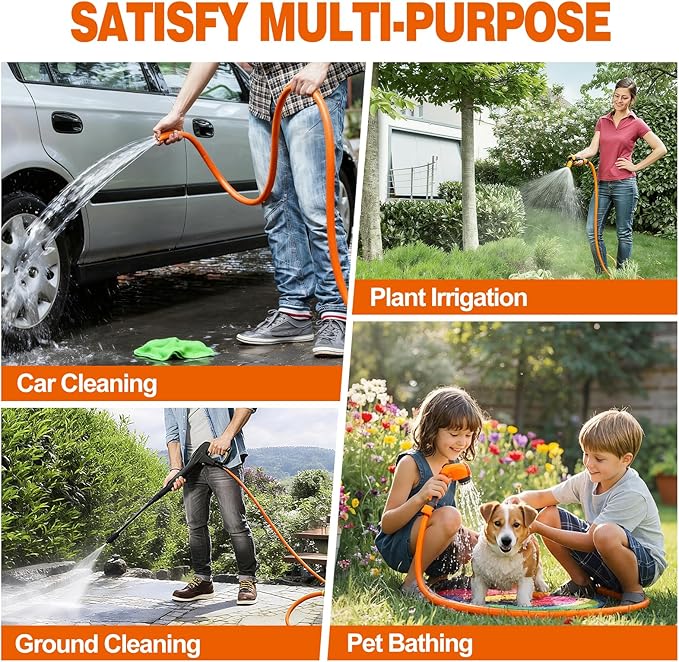 Metal Garden Hose Reel, Portable Outdoor Floor Stable Water Pipe Holder Freestanding, Holds 100-150 Ft of Hose Storage Capacity, UV Resistance, Hose Winder for Outside, Irrigation, Cleaning