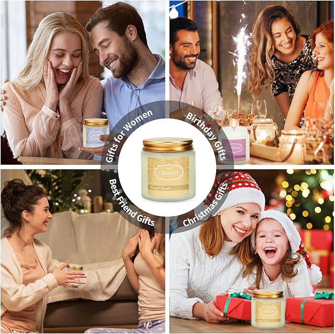 6 Pack Candles for Home Scented,Jar Candles,Lavender Candle,Aromatherapy Candle Gifts Set for Women,Long Lasting Scented Candles Gift for Birthday Mother's Thanksgiving Day Present