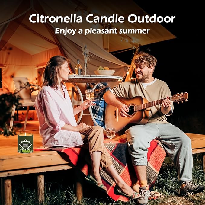 Citronella Candles Outdoor 2-Pack, Total 18oz Citronella Candles for Outside Patio, Camping & Garden, Summer Gifts for Indoor Home Scented, 50-Hour Burn Time, 9 Ounce Each