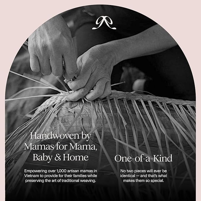 BEBE BASK Premium Baby Changing Basket - Artisan-Crafted Seagrass With Extra High Sides - Changing Basket for Baby Dresser - All Accessories Included - Complete Set for Nursery (Natural)