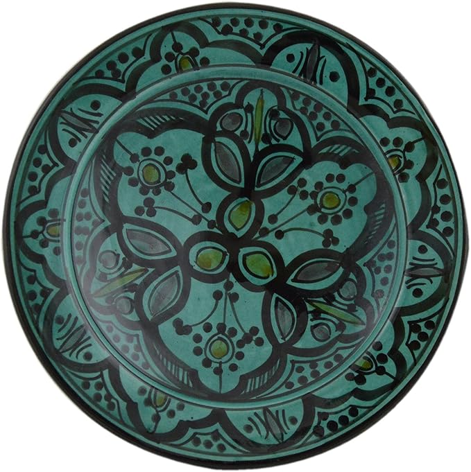 Ceramic Plates Moroccan Handmade Appetizer Tapas Serving Decorative 8 inches Round