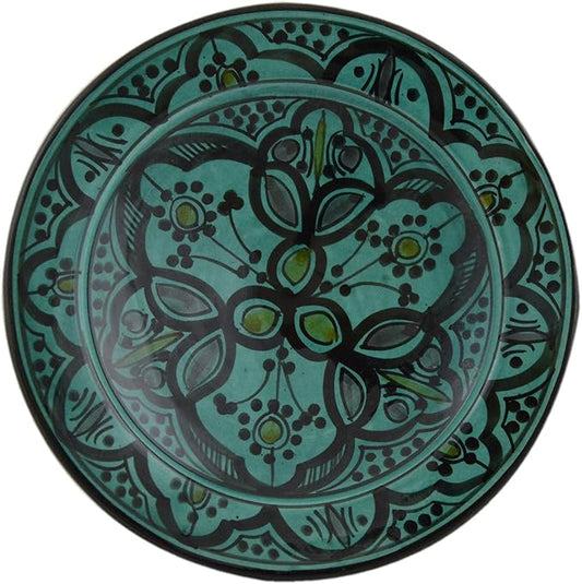 Ceramic Plates Moroccan Handmade Appetizer Tapas Serving Decorative 8 inches Round
