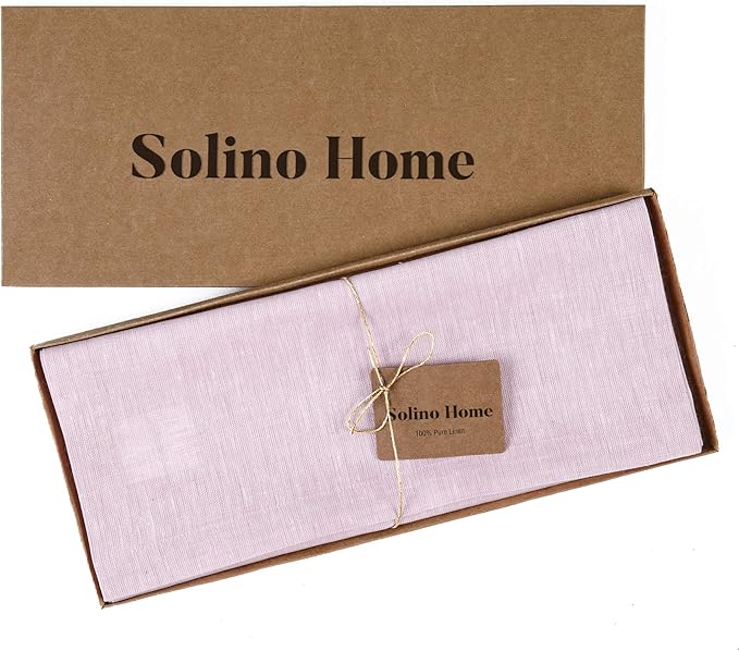 Solino Home Linen Bubblegum Pink Table Runner 120 Inches Long - Athena, 100% Pure Linen 14 x 120 Inch Table Runner for Halloween
