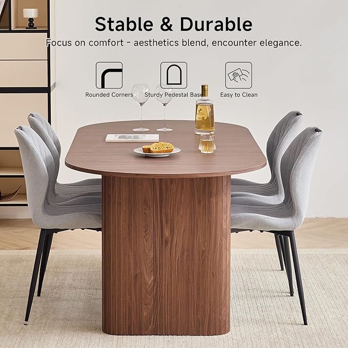 5-Piece Dining Table Set for 4 6 People with Heavy Duty Legs, Dining Room Table Chairs Set for Living Room, Kitchen, Apartment