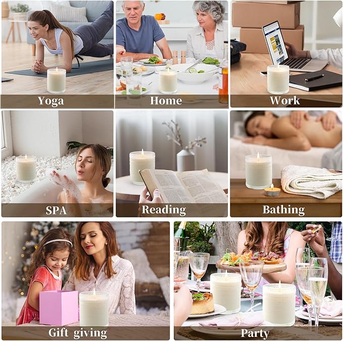 Vanilla Cupcake Scented Candles, Natural Soy Vanilla Candles for Home Scented, Aromatherapy Candles in Glass Over 60 Hours Burn Time Ideal for Gifting