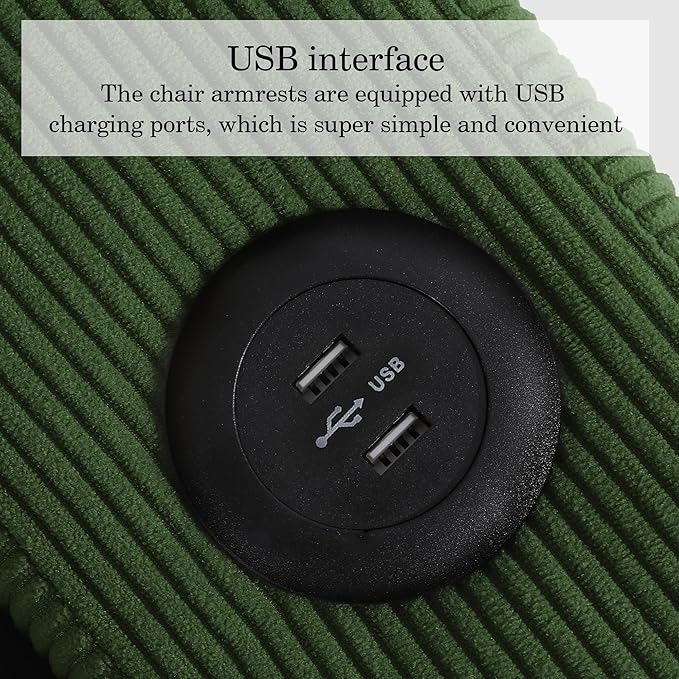 UIXE 3-in-1 Sleeper Sofa Chairs Set of 2, Pull Out Sofa Bed Convertible Reclining Seat Upholstered Armchair, Adjustable Backrest Recliner Chair with Side Pockets, Cup Holder & USB Ports - Green