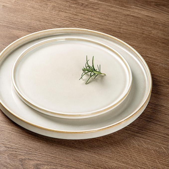 AmorArc Ceramic Dinnerware Sets, Handmade Reactive Glaze Stoneware Plates and Bowls Sets,Highly Chip and Crack Resistant | Dishwasher & Microwave Safe Dishes Set, Service for 6 (18pc)