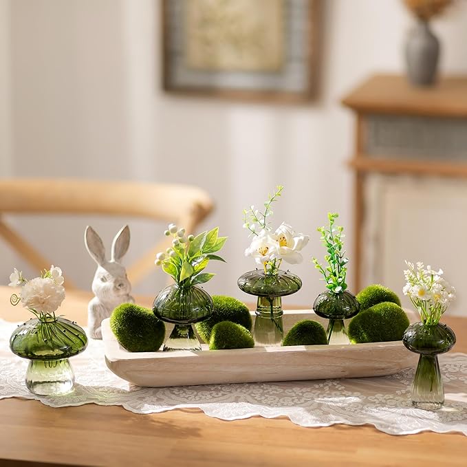 Hanobe Decorative Wood Dough Bowl: Large Long Wooden Bowl for Entry Way Table Home Decor - Coffee Table Decor for Living Room - Dining Table Centerpiece Decor, White