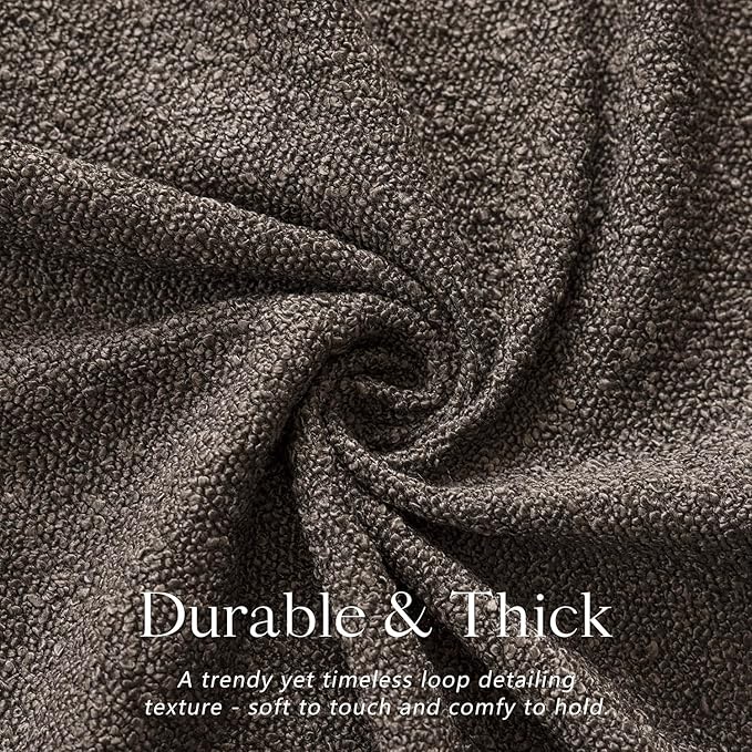 Foindtower Pack of 2, Decorative Textured Boucle Throw Pillow Covers Accent Solid Pillow Cases Cozy Soft Couch Cushion Case for Chair Sofa Bedroom Living Room Home Decor 22 x 22 Inch Dark Brown