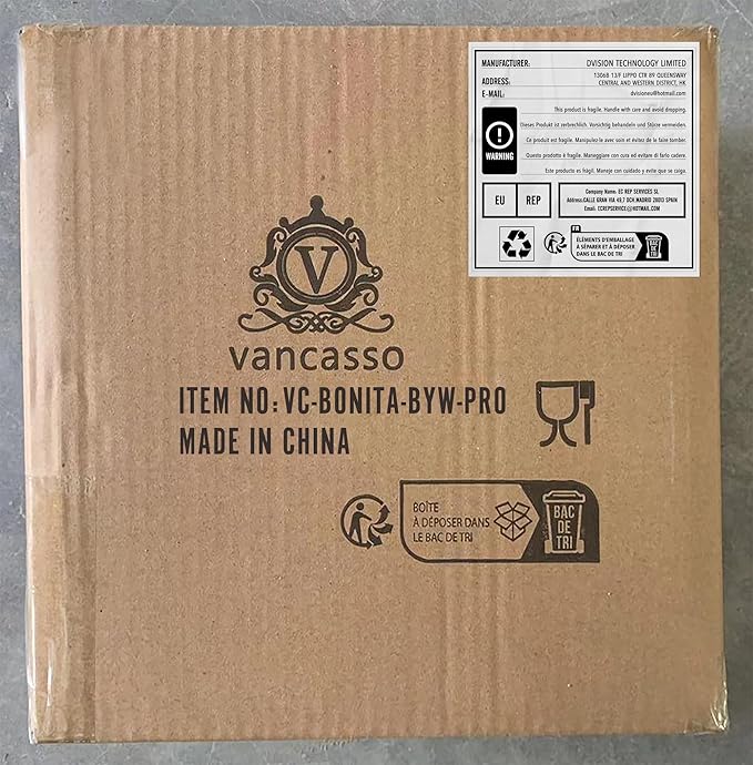 vancasso Bonita Pasta Bowls Set of 4, 32oz Shallow Bowl Plates, Dinner Bowls, Ceramic Pasta Plates, Microwave & Dishwasher Safe Serving Bowls, Bule