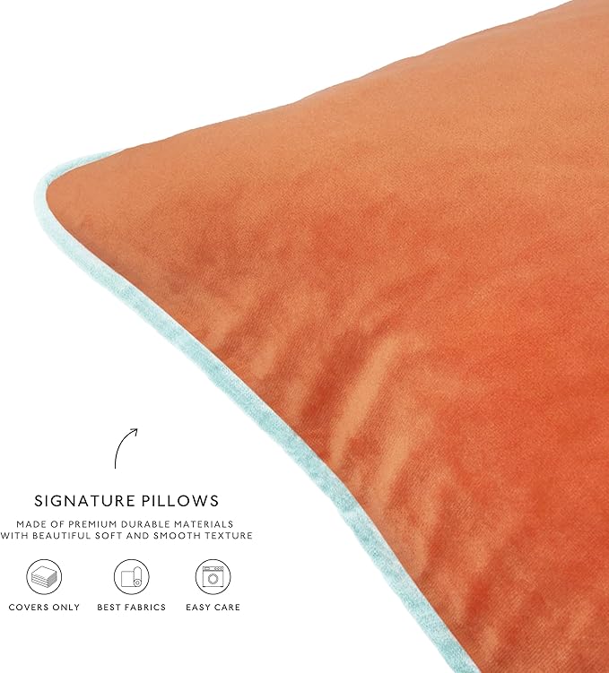 MONDAY MOOSE Decorative Throw Pillow Covers Cushion Cases, Set of 4 Soft Velvet Modern Double-Sided Designs, Mix and Match for Home Decor, Pillow Inserts Not Included (20x20 inch, Purple/Teal)