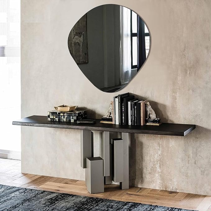 BST FURNH Irregular Wall Mirror, 20'x20 Wavy Asymmetrical Frameless Design for Bathroom, Bedroom, Living Room, or Entryway - Modern Decorative Wall Decor