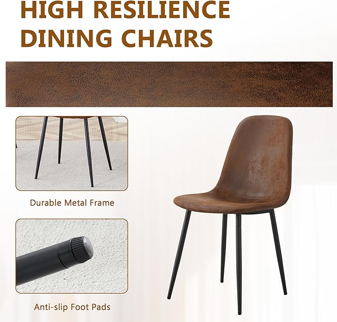 79" Marble Dining Table Set｜Modern Dining Table Set with 10 Suede Chairs｜Engineered Wood with Marble Pattern Tabletop｜Widened and Stable Tablelegs｜Easy Assembly