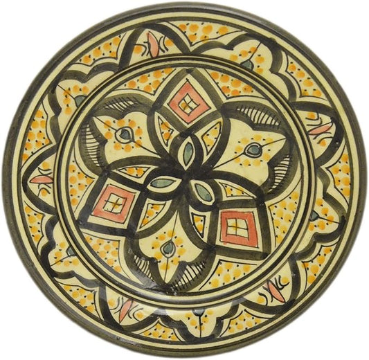 Ceramic Plates Moroccan Handmade Appetizer Tapas Serving Decorative 8 inches Round