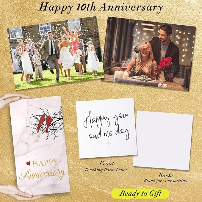 10th Wedding Anniversary Lantern,10th Anniversary Wedding Gifts for Couple Parents Husband Wife，10 Year Tin Anniversary Gifts for Her Him,Unique 10th Anniversary Wedding Gift Ideas