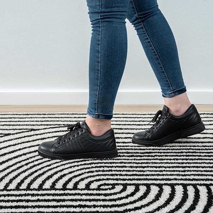 Abani Rugs Nuevo NUE150A Beige Arch Pattern Knot Area Rug (Black, 9' x 12')