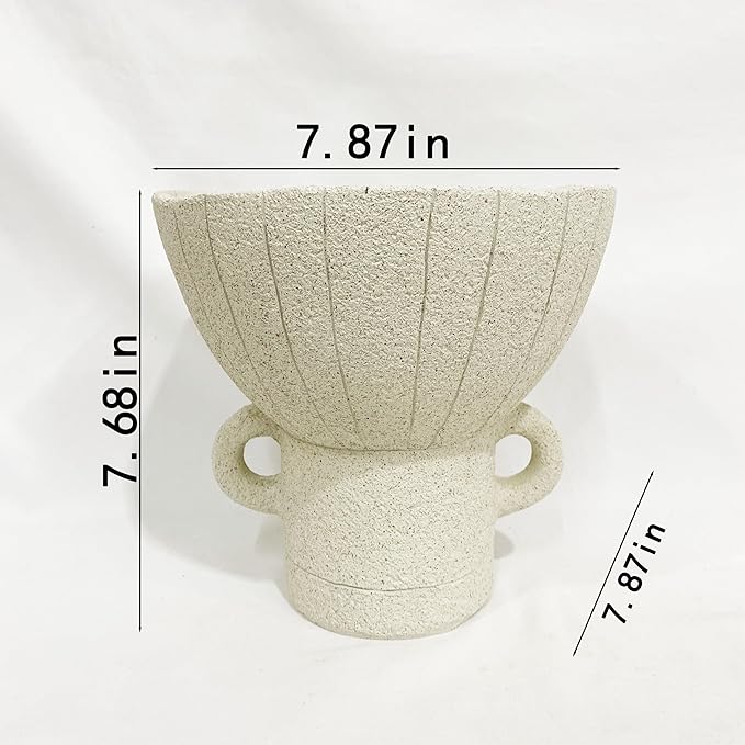 With handle Decorative Leaf Bowl decor , Decorative Bowls for Modern Home Decor,Ruffle Decor,Stylish Key Bowl for Entry Table,Decorative Fruit Bowls for Kitchen Counter,Artificial Stone Light Gray