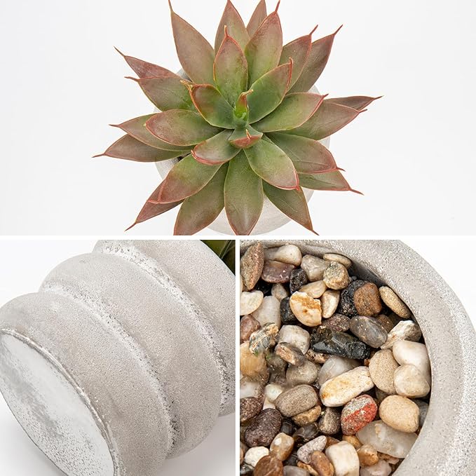 Fake Plants Succulents Artificial Agave Succulent Plants Faux Aloe Plant in White Glaze Ceramic Pot Indoor Outdoor Home Decor Table Shelf Desk Modern Home Office Living Room Table Bathroom Decoration