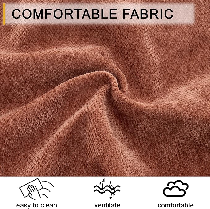 Chaise Lounge Chair Indoor, 59.8"Oversized Couch Reading Chairs, Chenille Comfortable Deep Sleeping Single Sofa, Upholstered Modern Couch Sofa Bed for Living Room, Bedroom & Apartment (Orange)