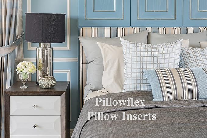 Pillowflex Synthetic Down Alternative Pillow Inserts for Shams - Comfy Pillows for Sleeping, Perfect Pillow & Best Sleeping Pillows, Handmade Down Alternative Throw Pillow Inserts - (21x27 Set of 2)