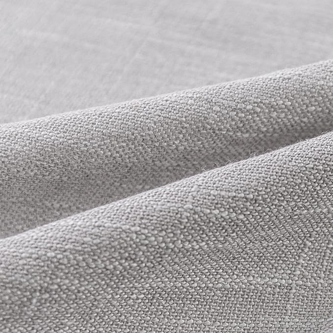 MYSKY HOME Floor Length Curtains Long Panels, Boho Curtains Farmhouse for Living Room Sliding Glass Door, Linen Look Texture Light Filtering, 50" x 95", Light Grey, Pack-2