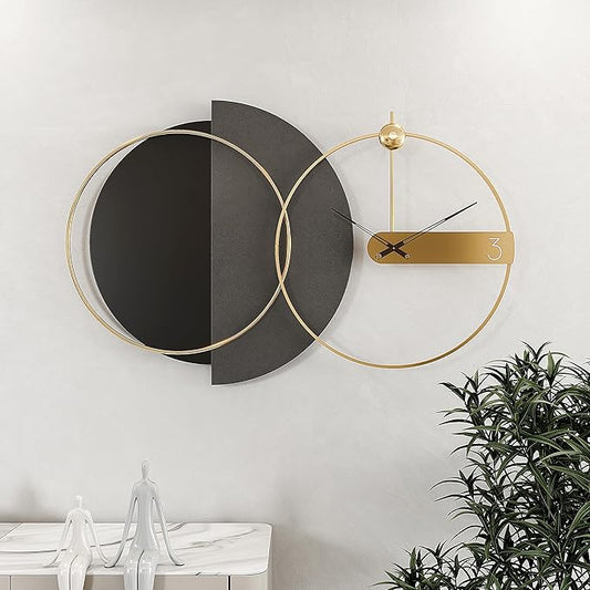 Wall Clock Large 28 Inch - Modern Nordic Style Black, Silent Non-Ticking Battery Operated Decorative Hanging Clock for Living Room Bedroom Office Entryway