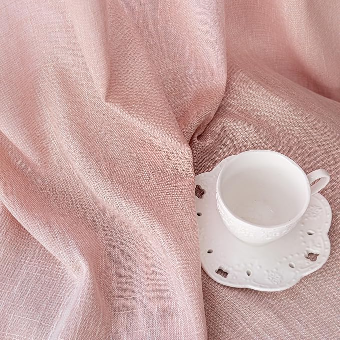 MYSKY HOME Blush Pink Living Room Curtains 2 Panel Sets, Soft Semi Sheers Light Filtering Back Tab Privacy Drapes for Patio Pergola Gazebo Nice Vertical Elegant Style, 50 x 95 Inches, Pink, Set of 2