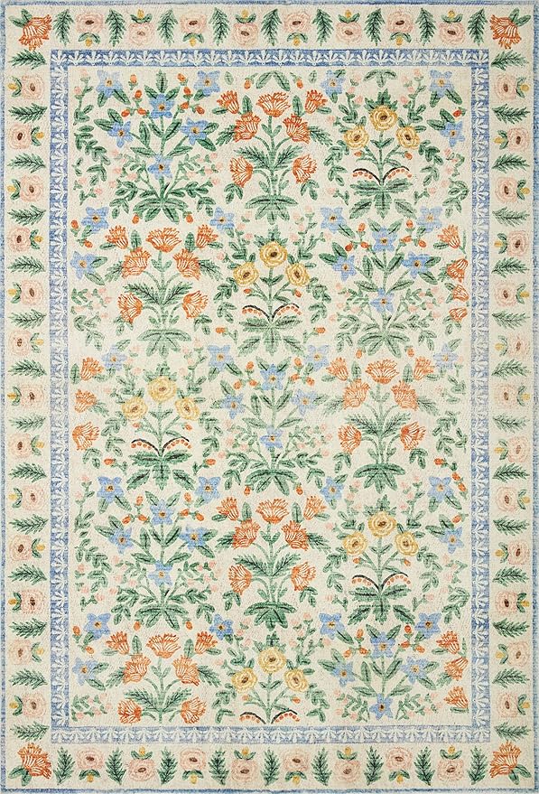 Loloi Rifle Paper Co. Eden Collection EDE-02 Mughal Garden Cream 2'-0" x 5'-0" Accent Rug