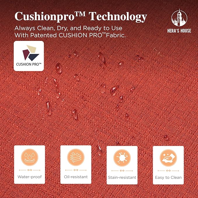 HERA'S HOUSE Outdoor Swivel Chairs with 5.5" Thick Cushions, 35" High Back Patio Furniture Sets, Oversized Wicker Rattan Chairs for Deck Balcony Backyard, Red