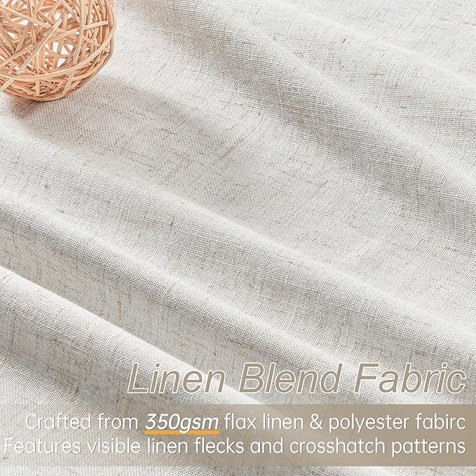 Topfinel Extral Wide Curtains, Pinch Pleated 100% Blackout Linen Luxury Drapery with Hooks for Patio Sliding Door Large Window Living Room Track System, 72" Wx90 L 1 Panel