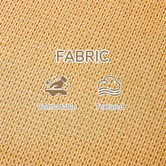 Peace nest Comfy Accent Chair Modern Living Room Bedroom Armchair with Mental Frame Comfortable Shredded Foam Cushion for Balcony Lounge Reading Meeting Room Yellow