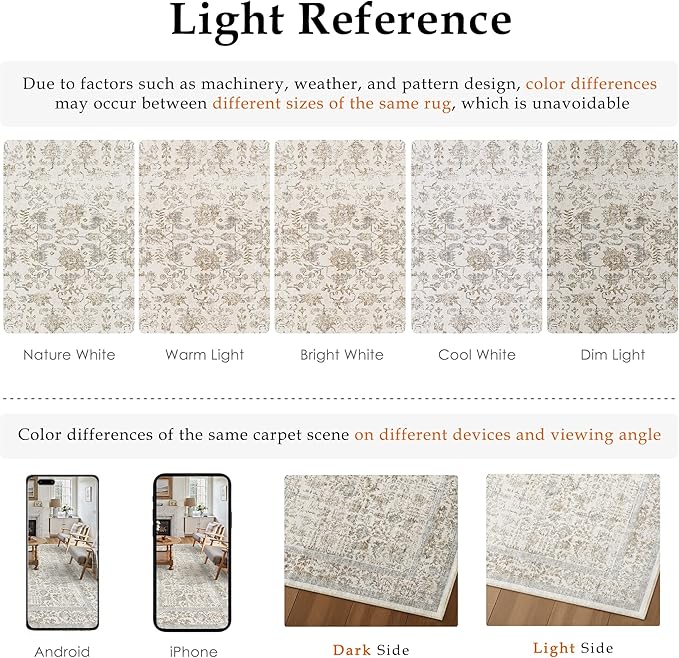 Taupe Runner Rug 2x6 Hallway Machine Washable Kitchen Vintage Distressed Non Slip Long Carpet Indoor Retro Floral Bedroom Accent Throw Rug for Bathroom Office Laundry Dining Living Room