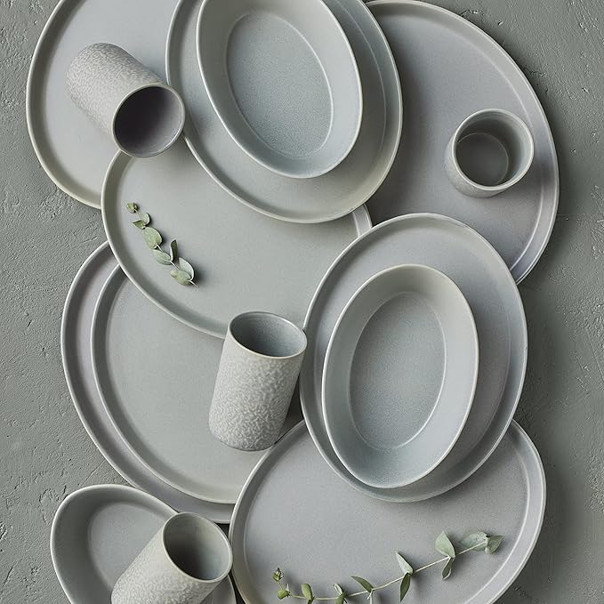 Stone by Mercer Project KATACHI Stoneware 32-Piece Dinnerware Set, Grey