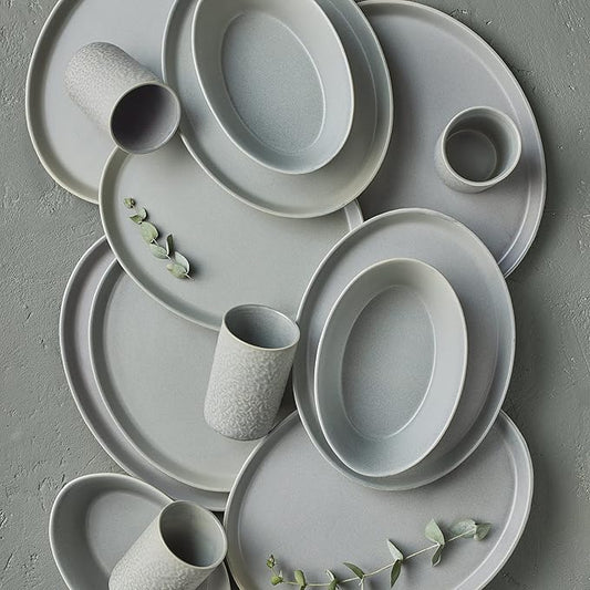 Stone by Mercer Project KATACHI Stoneware 32-Piece Dinnerware Set, Grey