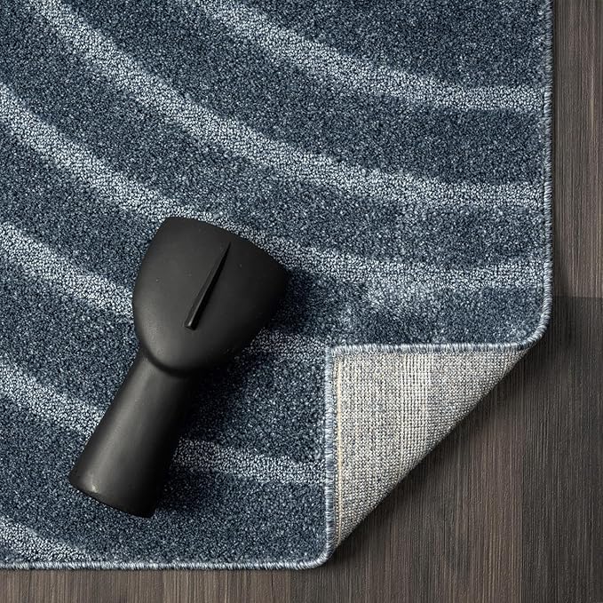 LUXE WEAVERS Modern Geometric Wave Blue 4x6 Area Rug