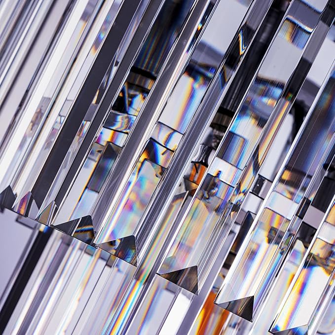 Wellmet 9-Light Crystal Chandelier 34.5 inch, Contemporary Modern Chandeliers Adjustable for Living Room, Dining Room, Pool Table Light, Kitchen Island Lighting (Chrome, 40 inches)