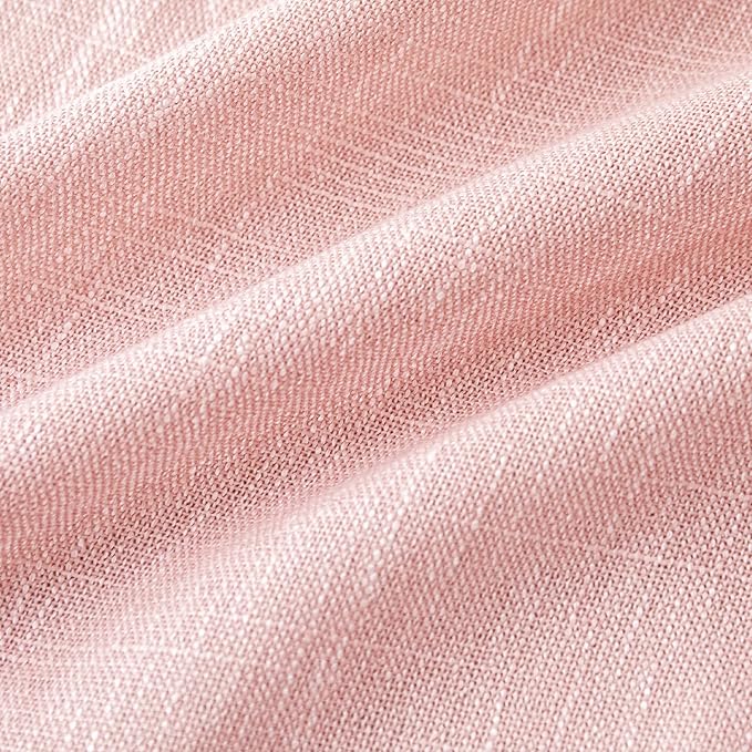 MYSKY HOME Blush Pink Living Room Curtains 2 Panel Sets, Soft Semi Sheers Light Filtering Back Tab Privacy Drapes for Patio Pergola Gazebo Nice Vertical Elegant Style, 50 x 95 Inches, Pink, Set of 2