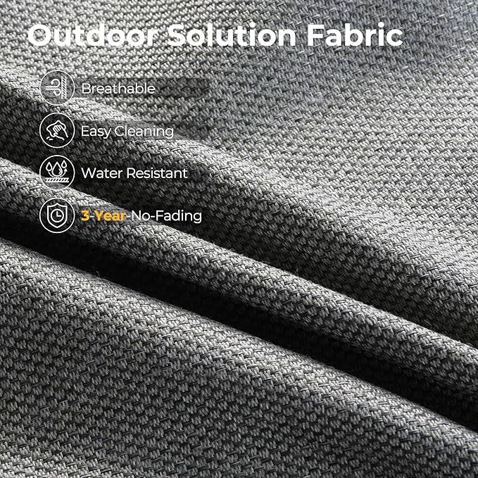 HOOOWOOO Outdoor Sectional Patio Furniture Set with Fire Pit Table,13 Pieces Wicker Conversation Sets L Shaped Couch,Extra Deep Out Door Sofa Outside Furniture with Swivel Chairs Ottoman,Charcoal Gray