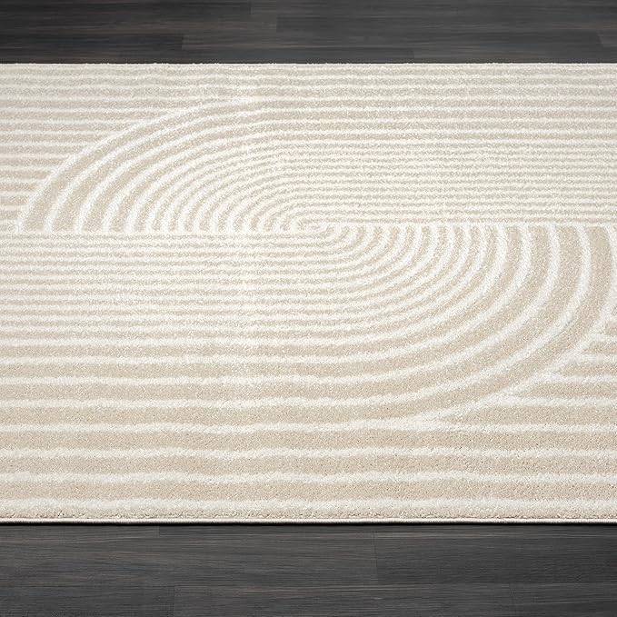Abani Area Rug for Living Room -Nuevo 9' x 12' Beige Arch Pattern Area Rug, Soft and Durable Living Room Rug, Stain and Fade Resistant, Chic Modern Design, Pet & Kid Friendly