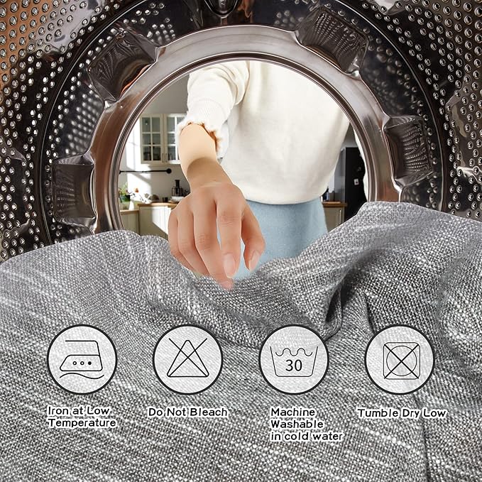 MYSKY HOME Long Sheer Curtains Farmhouse, Sliding Door Curtain for Living Room Light Filtering Privacy Protect Soft Cotton Blend Back Tab Window Drapes Boho, 50" x 108", Dark Grey, 2 Panels