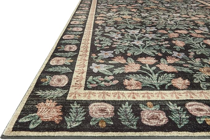 Loloi Rifle Paper Co. Eden Collection EDE-02 Mughal Garden Black 8'-6" x 11'-6" Area Rug